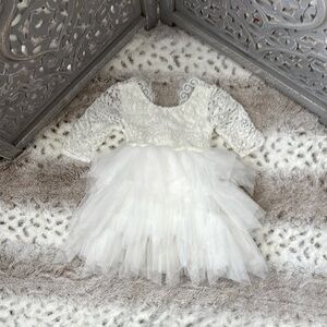 Elegant floral lace dress girls 12 months baby girls angelic holiday party